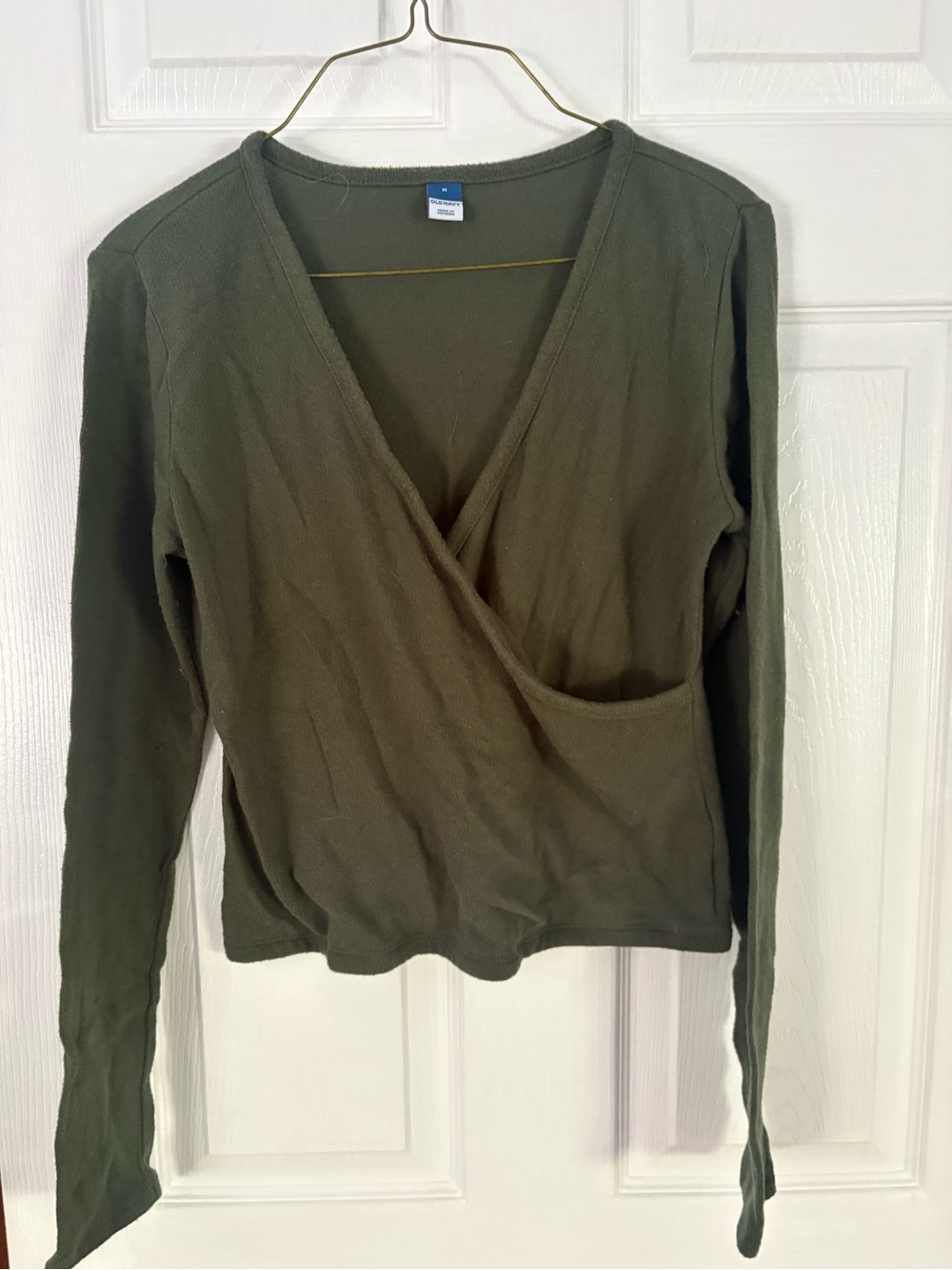 Old Navy Olive Green Knit Top with Crew Neck